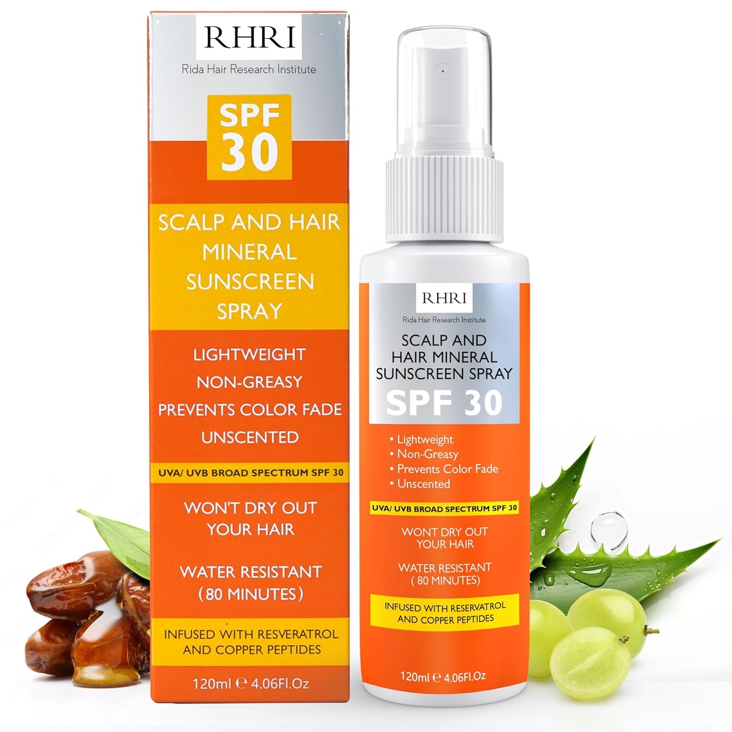 Premium SPF 30 Hair Sunscreen Spray | Non-Greasy UV Protection for Hair and Scalp | Prevents Color Fade and Dryness | Travel-Size UV Protection | Beach SunBlock | Scalp Sunscreen 4 oz 120 ml-FemmiqueWomen