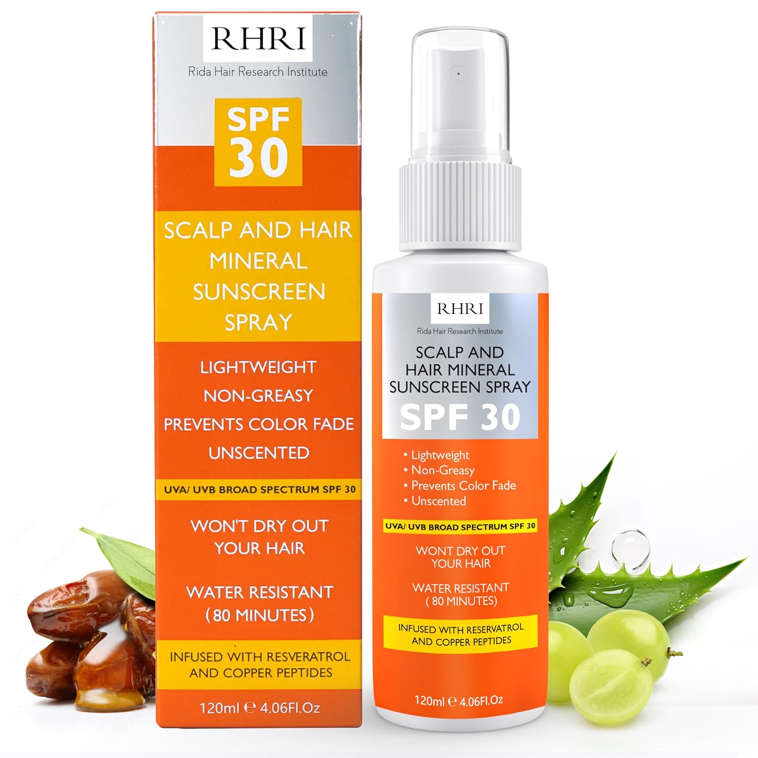 Premium SPF 30 Hair Sunscreen Spray | Non-Greasy UV Protection for Hair and Scalp | Prevents Color Fade and Dryness | Travel-Size UV Protection | Beach SunBlock | Scalp Sunscreen 4 oz 120 ml-FemmiqueWomen