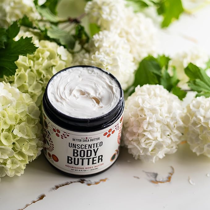 Unscented Body Butter for Dry Skin | with Raw Shea Butter and Jojoba Oil | Deep Moisturizer Safe for Sensitive Skin, Non Greasy, Fragrance Free | 8 oz-FemmiqueWomen