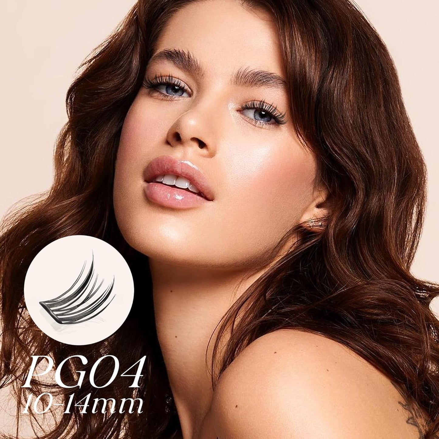 GAQQI Self Adhesive Lash Clusters, Pre Glued Eyelashes 10-14mm Wispy Cluster Lashes, Press On No Glue False Eyelashes, Strong Adhesive & Reusable Glueless（PG4）-FemmiqueWomen