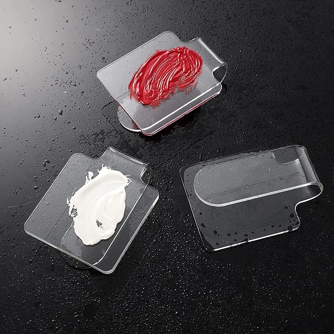 2PCS Clear Acrylic Professional Makeup Palette Handheld Cosmetic Nail Art Manicure Palette for Mixing Foundation Cosmetics Eyeshadow Cremes-FemmiqueWomen