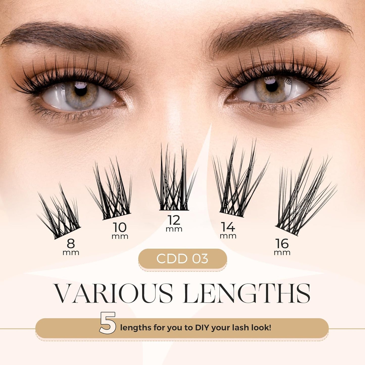 PopUp 168Pcs Cluster Lashes,8-16mm DIY Eyelash Extensions,Cluster Eyelashes for Self-application Individual Lashes at Home,3D Rapid Soft and Lightweight-Style CDD03-FemmiqueWomen