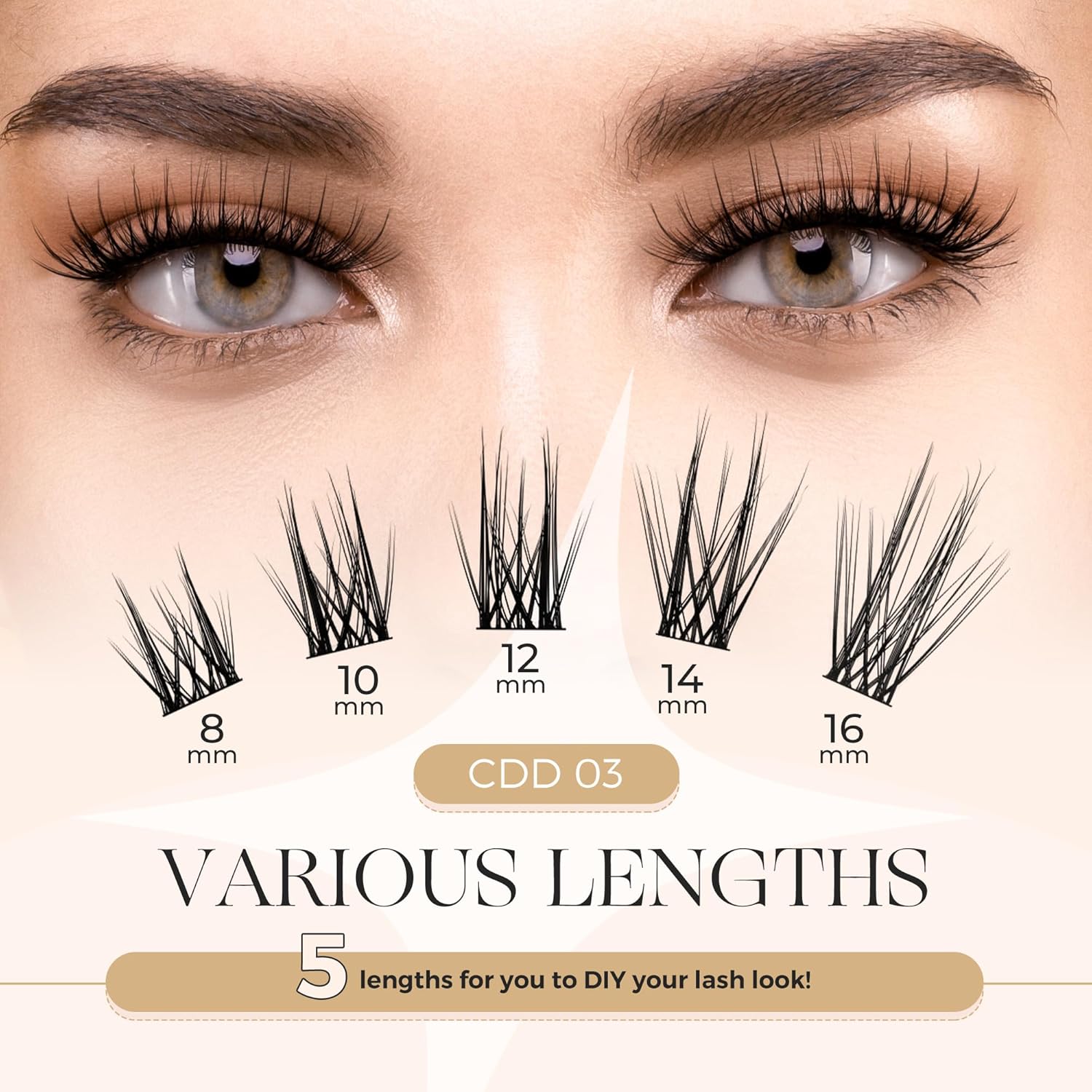 PopUp 168Pcs Cluster Lashes,8-16mm DIY Eyelash Extensions,Cluster Eyelashes for Self-application Individual Lashes at Home,3D Rapid Soft and Lightweight-Style CDD03-FemmiqueWomen