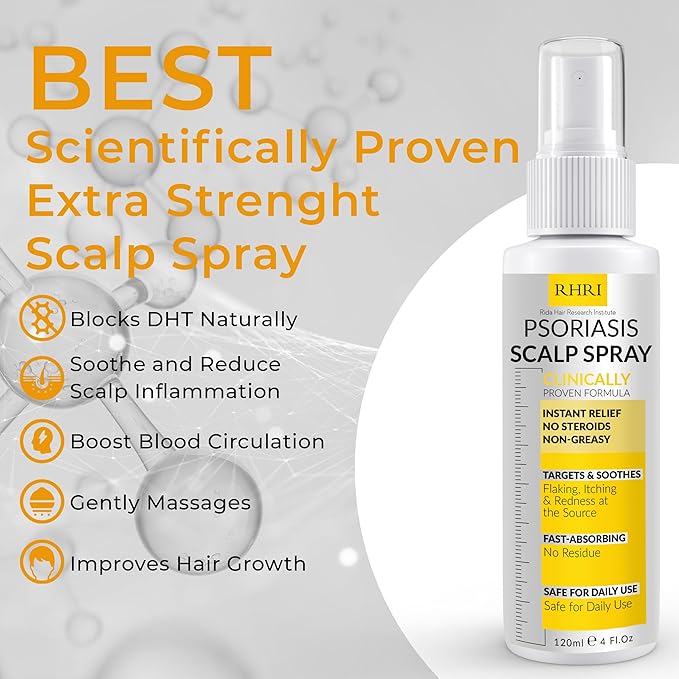 Psoriasis Scalp Spray | Psoriasis and Dandruff Treatment for Scalp Yeast Infections, Psoriasis Flare-Ups & Folliculitis | Antifungal Ringworm Itchy Scalp Spray for Psoriasis, Dryness-FemmiqueWomen