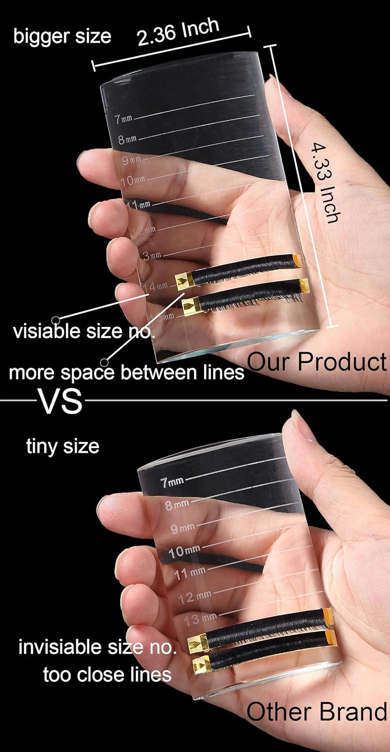 Eyelash Extension Crystal Pallet Lash Holder Tray Bigger Size with Storage Case 4.3x2.4 Inch-FemmiqueWomen