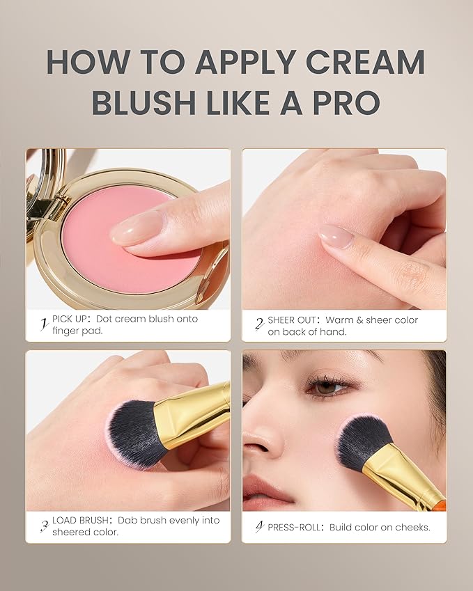 Desert Oak Series Precision Angled Dome Highlight Brush - Small Nylon Bristles for Targeted Cream/Liquid Highlighter, Under-Eye, Nose Bridge & Detail Work, Bubinga Handle & Brass Ferrule (CM 182)-FemmiqueWomen