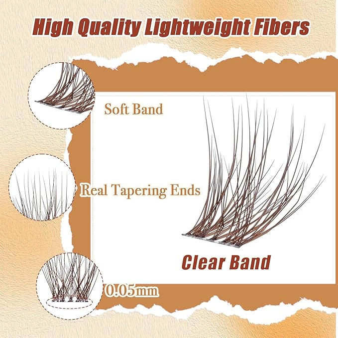 Lash Clusters - Dark Brown Lashes 360PCS Natural Wispy Fluffy Eyelash Clusters 8-16 MM Eyelash Extensions D Curl Faux Mink Lash Extensions DIY at Home-FemmiqueWomen