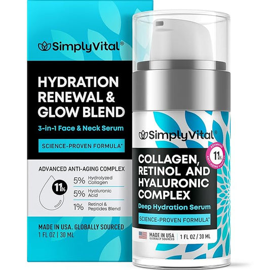SimplyVital Moisturizer for Neck & Décolleté – With Collagen, Retinol, Peptides & Hyaluronic Acid – Anti-Aging Hydration – Made in USA – 1 fl.oz-FemmiqueWomen