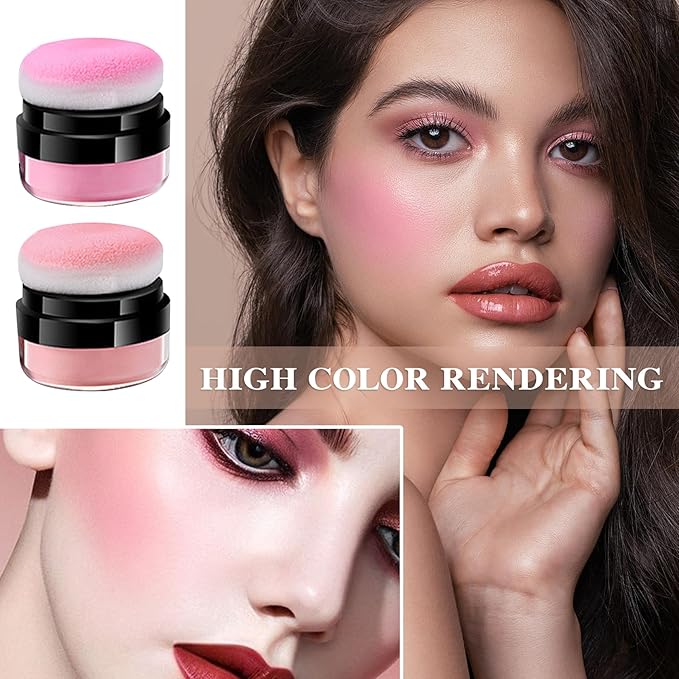 2 Colors Blush Stick,Multi-Use Cream Blush,Waterproofing Highly Pigmented Makeup Stick,Moisturizing Makeup Cream Set A6-FemmiqueWomen