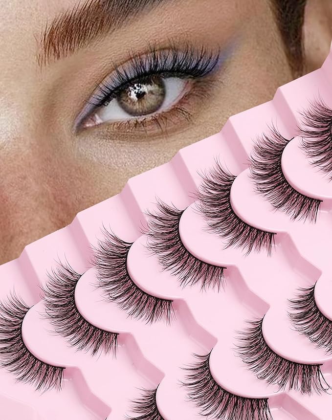Natural Lashes Mink Natural Eyelashes False Eyelashes Natural Look False Lashes Wispy Eye Lashes Cat Eyelashes Fake Lashes KD02-FemmiqueWomen