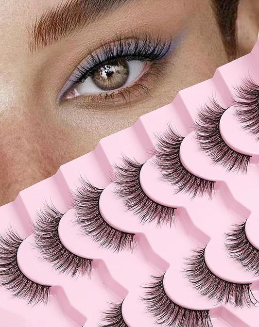 Natural Lashes Mink Natural Eyelashes False Eyelashes Natural Look False Lashes Wispy Eye Lashes Cat Eyelashes Fake Lashes KD02-FemmiqueWomen