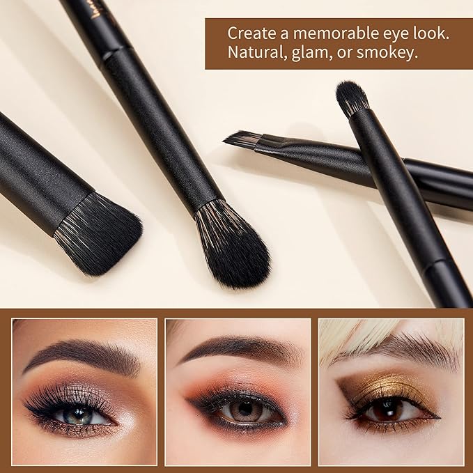 Makeup Brushes Set Jessup Make up Brushes 14Pcs Black Kabuki Foundation Eyeshadow Contour Concealer Powder Eyeliner Crease Eyebrow Blending Brush, T336-FemmiqueWomen