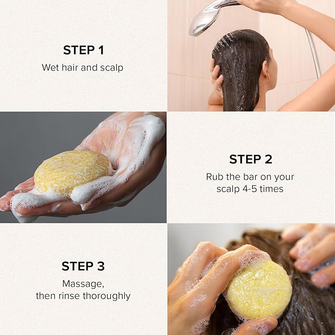 Maka Nature Low-Carbon Shampoo Bar | Korean K-Beauty Haircare with Natural Ingredients for Scalp & Hair Types | Vegan, Eco-Friendly, pH balanced, 3.35oz (Lemon)-FemmiqueWomen