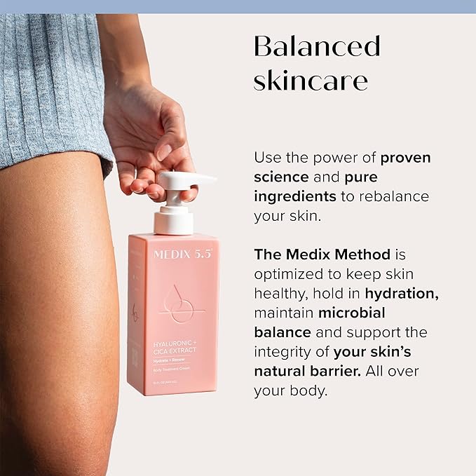 Medix 5.5 Hyaluronic Acid + Vitamin E Cream Body Lotion & Face Moisturizer | Hydrating Dry Skin Firming Lotion Minimizes Look Of Wrinkles, Stretch Marks, & Crepey Skin | Skin Care Products | 15 Fl Oz-FemmiqueWomen