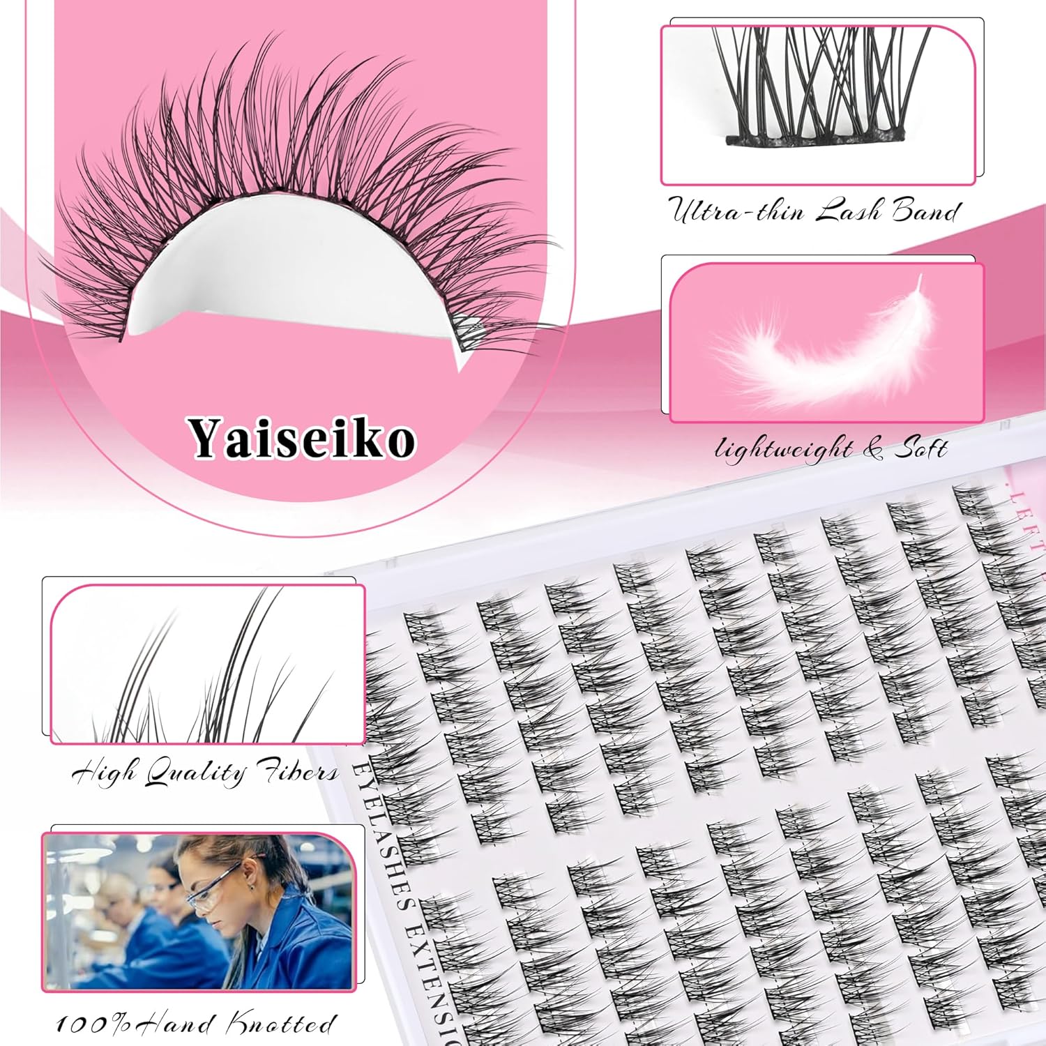 Natural Lash Clusters Wispy DIY Eyelash Clusters 120 pcs Cluster Lash Extensions C Curl Individual Lashes 10-16mm Mix Length Natural Look Lashes Clusters-FemmiqueWomen