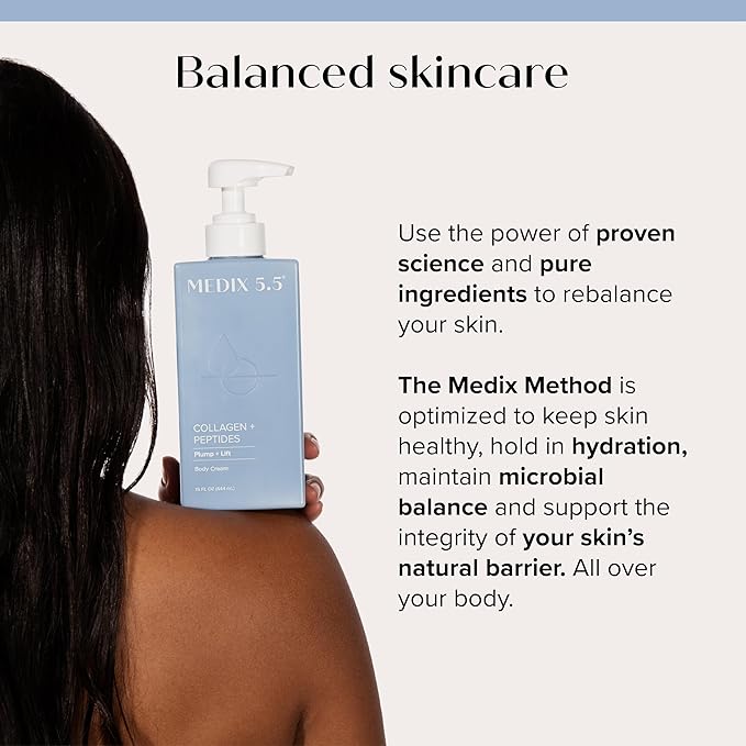 MEDIX Fragrance Free Firming Retinol Body Lotion + Collagen Peptides Cream 2pc Skincare Set | Crepey Skin Treatment | Anti Aging Body Cream & Face Moisturizer For Crepe Skin, Cellulite, & Wrinkles-FemmiqueWomen