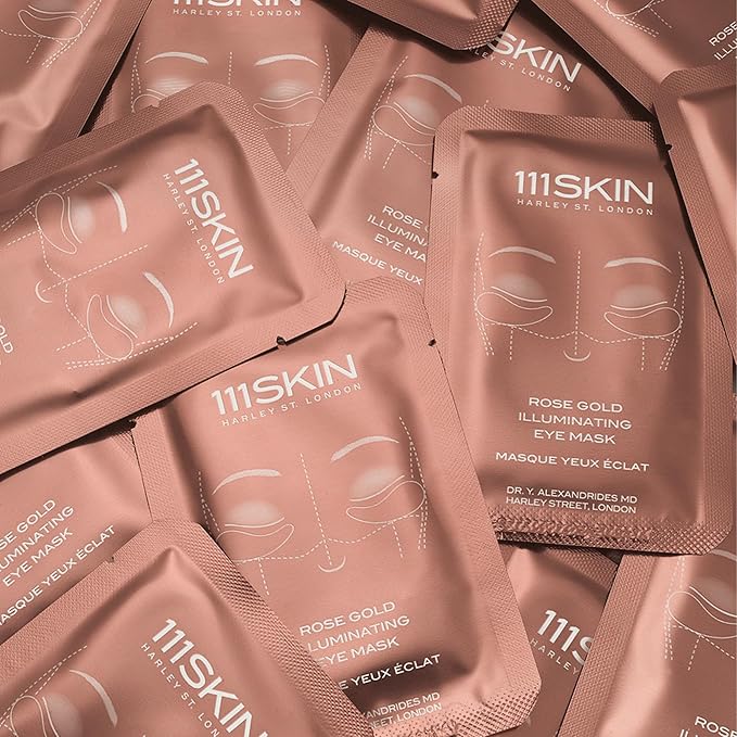 111SKIN Rose Gold Illuminating Eye Mask | Fragrance Free | Target Pigmentation | Illuminate Under-Eyes | Set of 8 (0.2 ounces each)-FemmiqueWomen