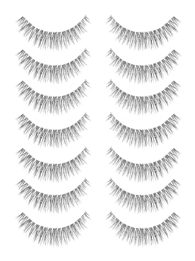 Natural Lashes Wispy Eyelashes 11MM Short Eye Lashes Pack 3D Volume Strip Lash Pack False Eyelashes Natural Look 7 Pair Siligli-FemmiqueWomen