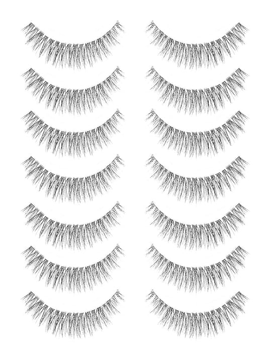Natural Lashes Wispy Eyelashes 11MM Short Eye Lashes Pack 3D Volume Strip Lash Pack False Eyelashes Natural Look 7 Pair Siligli-FemmiqueWomen