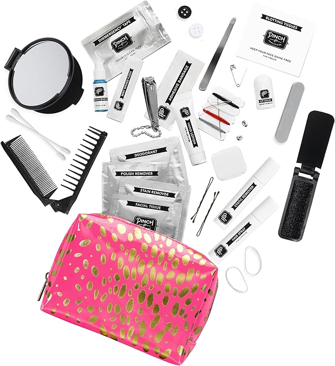 Pinch Provisions Shemergency Kit for Her, 40 Emergency Essential Items, Compact, Multi-Functional Pouch, Gift for Women, Birthday, Bachelorette Parties, and More!-FemmiqueWomen