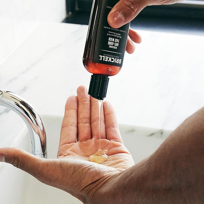 Brickell Men's Redefining Anti-Aging Face Wash For Men, Natural and Organic, Foaming Gel Face Wash Firms & Plumps Skin to Reduce Signs of Aging (Scented, 4 oz)-FemmiqueWomen