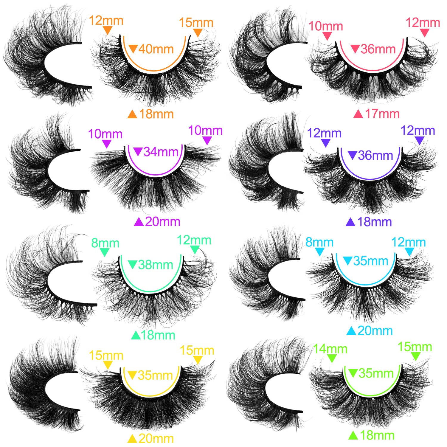 48 Pairs Mink Lashes Thick Eyelashes 8 Styles Mixed Dramatic Long Faux Mink Eye lashes Pack 10D Wholesale Luxury Soft Fake Eyelashes-FemmiqueWomen