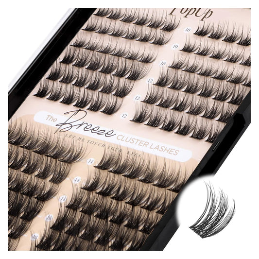 PopUp Lash Clusters 144 Pcs Cluster Lashes DIY Cluster Eyelash Extensions Mega Volume Reusable Individual Lashes Cluster Volume Look Super Thin Band & Soft(D17)-FemmiqueWomen