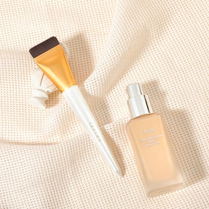 docolor Flat Foundation Brush for Liquid Makeup,Ultra Thin Liquid Foundation Brushes Premium Makeup Face Brush for Blending, Cream, Thin Foundation Brush Makeup Tool Face Foundation Flat Brush-FemmiqueWomen