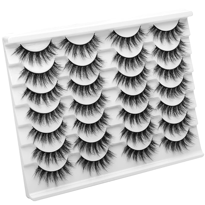 Fake Lashes False Eye Lashes Mink False Eyelashes Natural Cat Eye Lashes Fluffy Fake Eyelashes 16MM Lashes A25-FemmiqueWomen