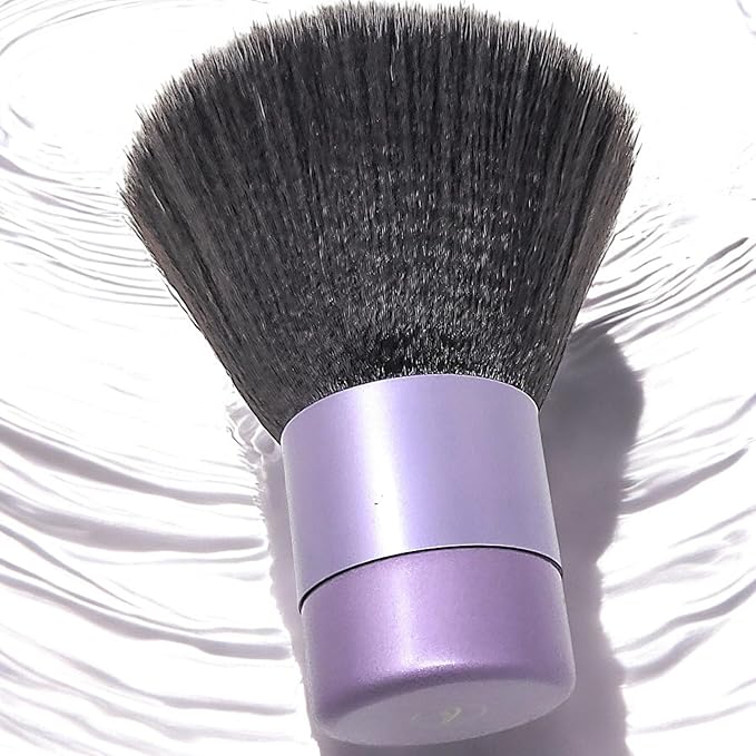 Luxurious and Large Ultra Soft Fluffy Powder Brush, Multipurpose Face, Body, Barber and Beauty Tool, with wooden base Soft Kabuki Brush by BevyGold (Violet)-FemmiqueWomen