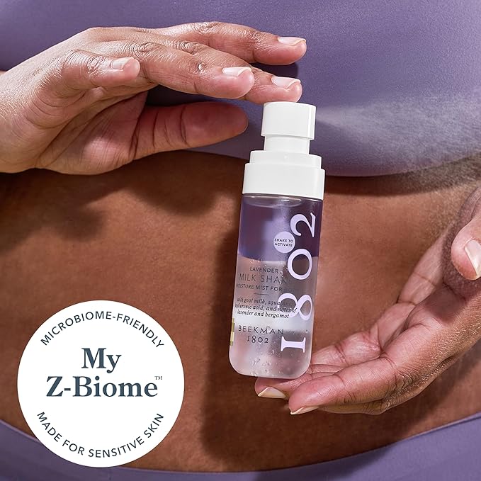 Beekman 1802 Lavender Milk Shake - Body Mist - 2.0 fl. oz - With Hyaluronic Acid & Jojoba Oil - Instantly Moisturizes, Hydrates & Softens - Good for Sensitive Skin - Cruelty Free-FemmiqueWomen