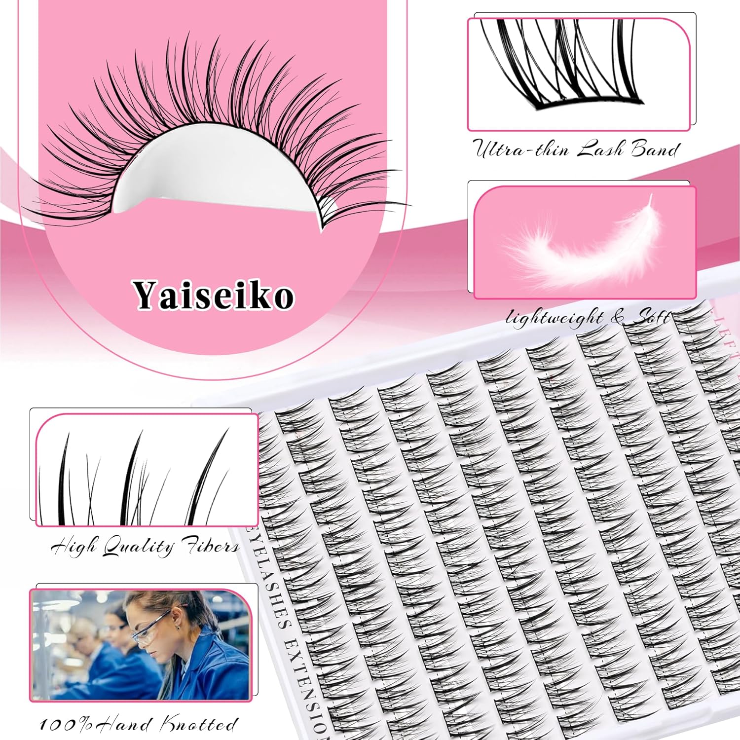 Natural Lash Clusters Wispy DIY Cluster Eyelash Extensions C Curl Individual Lashes 10-12mm Short Eyelash Clusters Manga Cluster Lashes 120pcs Lashes Clusters-FemmiqueWomen