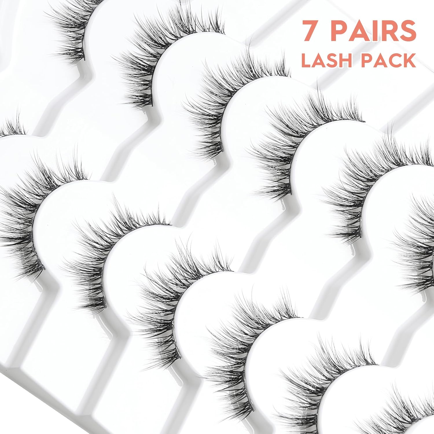 Wispy Lashes False Eyelashes Natural Manga Lashes Anime Lashes with Thinner Band Volume Fake Eyelashes Siligli 12mm Curly Eye Lashes Pack 7 Pair-FemmiqueWomen