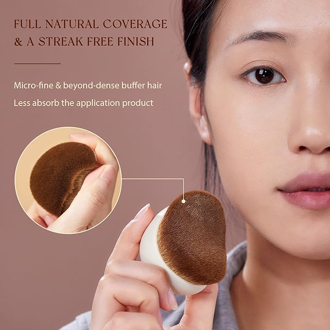 Jessup Makeup Brush, Foundation Brush Flat Top Kabuki Brush for Face Blush Liquid Powder Foundation Brush for Blending Buffing Stippling with Gift Box, Light Gray SF002-FemmiqueWomen