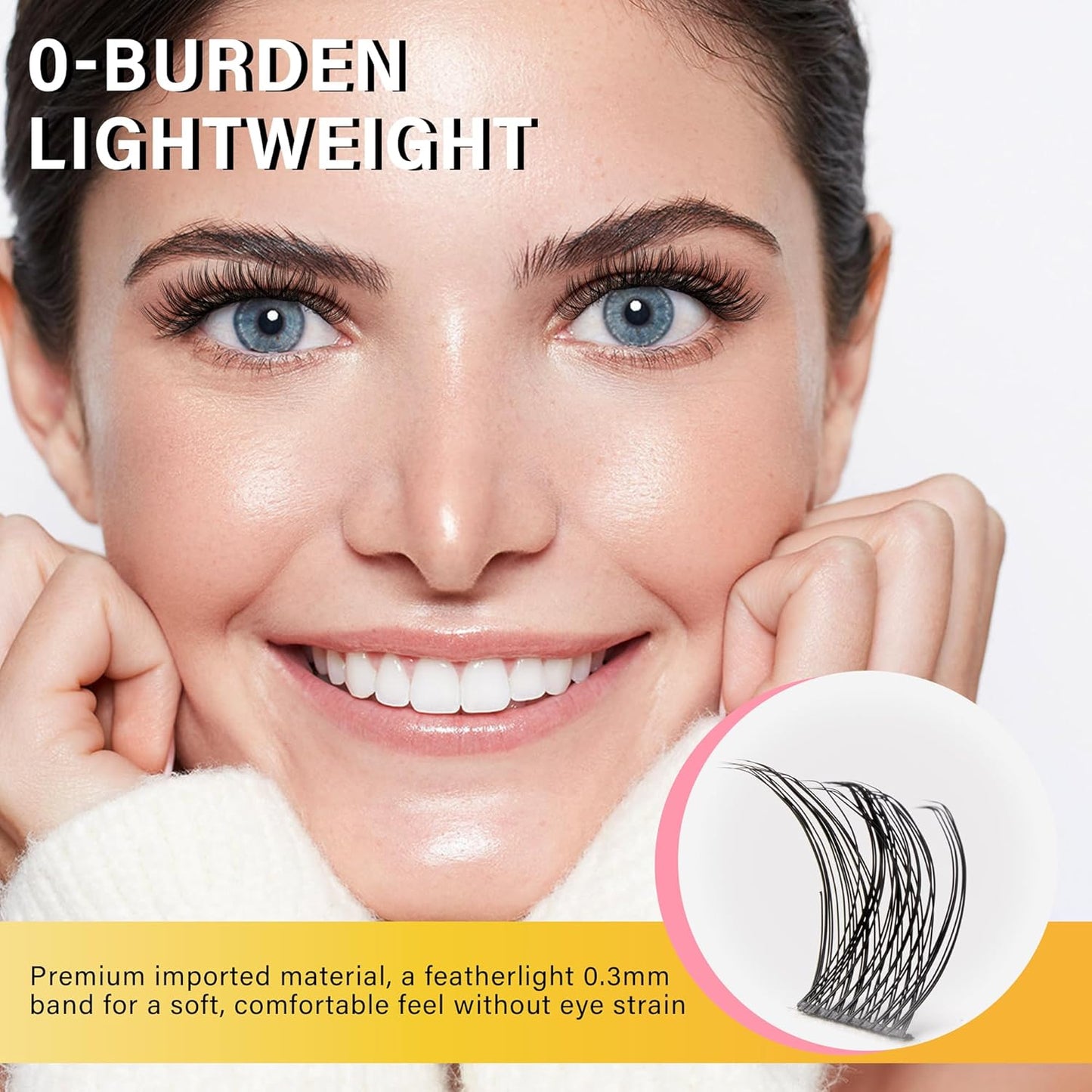 Lash Clusters 8-16mm, False Eyelashes 144pcs, Cluster Eyelash Extensions Matte Black Soft, Diy Lash Extensions D Curl Natural Lash Clusters Faux Mink Lashes Wispy（Sway,144pcs,0.07,D,8-16MIX)-FemmiqueWomen