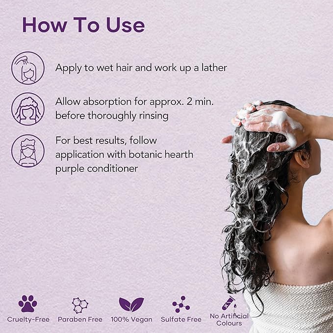 Botanic Hearth Purple Shampoo 16 Fl Oz | For All Shades Of Blonde, Silver & Gray Hair | With Lavender Oil, Vitamin E & Rosemary Oil | Sulfate & Paraben Free-FemmiqueWomen