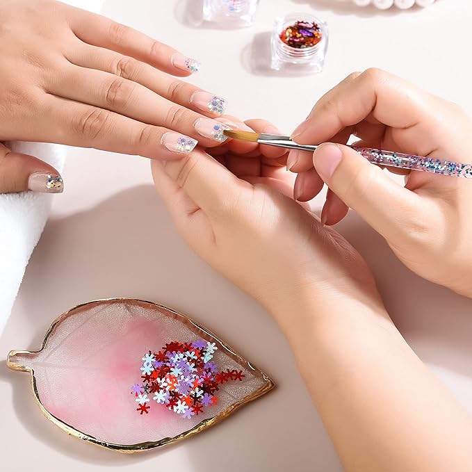 2 Pieces Nail Art Palettes Nail Polish Palette Mixing Palette Makeup Plate Nail Plates for Nail Art Nail Tip Holder Nail Art Display-FemmiqueWomen