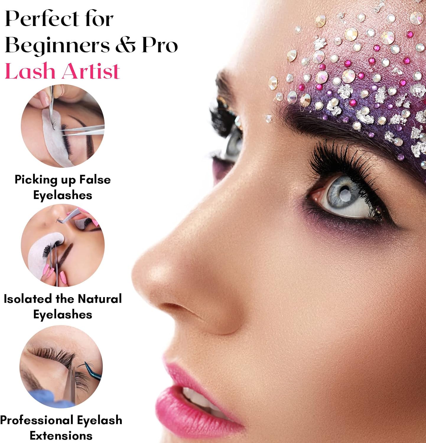 Isolation Lash Tweezers for Eyelash Extension Tweezer for Isolation Lash Extensions 14cm, Best for Individual Isolation & Classic Lashes Japanese Stainless Steel Matte Black)-FemmiqueWomen