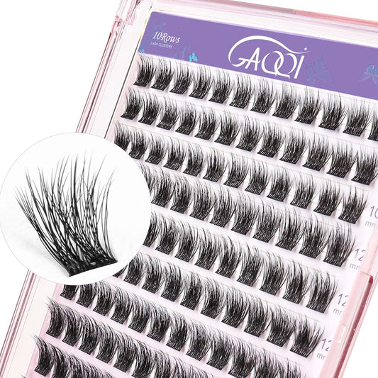 GAQQI Lash Clusters, Cluster Eyelash Extensions 120 Cluster Lashes, Volume Eyelash Clusters 10-14mm, Multilayered 3D Individual Lashes, Soft and Thin Band (3D-GQ01)-FemmiqueWomen