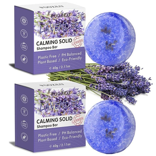 2 Pack Lavender Shampoo Bar,Solid Hair Bar And Conditioner Effect Hair Soap,Organic Shampoo Bars For Hair With All Natural Plant Based Essential Oils,Stocking Stuffers,Gifts for Women-FemmiqueWomen
