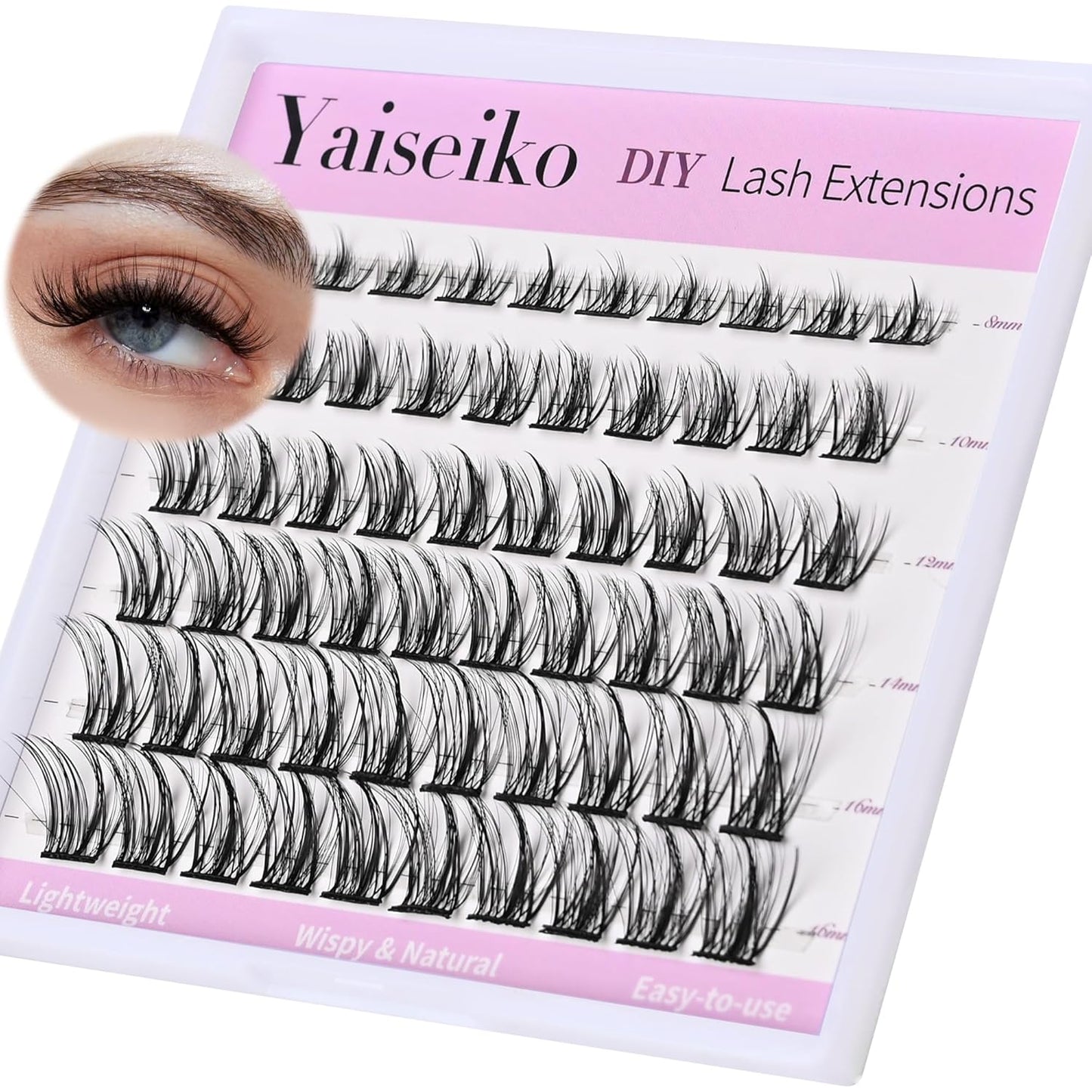Manga Lash Clusters Eyelash Extensions Wispy Anime Eyelash Clusters Lash Extension 60pcs 8-16MM D Curl Volume Individual Lashes Clusters Natural spiky lash clusters DIY Eyelash Extension at Home-FemmiqueWomen