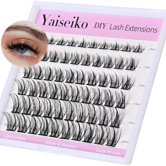 Manga Lash Clusters Eyelash Extensions Wispy Anime Eyelash Clusters Lash Extension 60pcs 8-16MM D Curl Volume Individual Lashes Clusters Natural spiky lash clusters DIY Eyelash Extension at Home-FemmiqueWomen