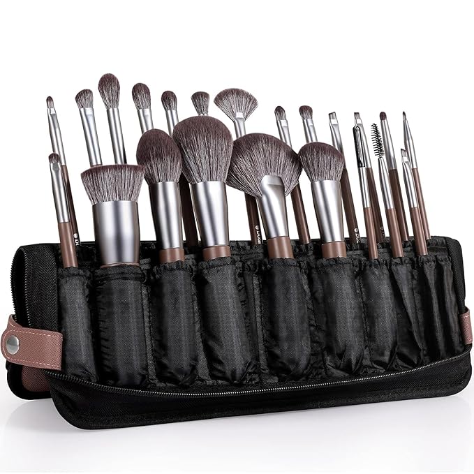 DUcare Professional Makeup Brush Set 22Pcs with Travel Case Synthetic Kabuki Foundation Brush, Face Powder Brush, Blush Brush, Concealer Brush, Eyeshadow Brushes-FemmiqueWomen