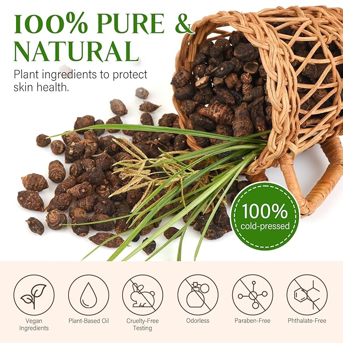 Cyperus Rotundus Oil,Cyperus Oil,Cyprus Rotundus Oil for Hair Removal,Cyperus Oil Natural, Soothing and gentle,Reducing Body Hair Growth,Smooth Skin & Hair Removal,60ml-FemmiqueWomen