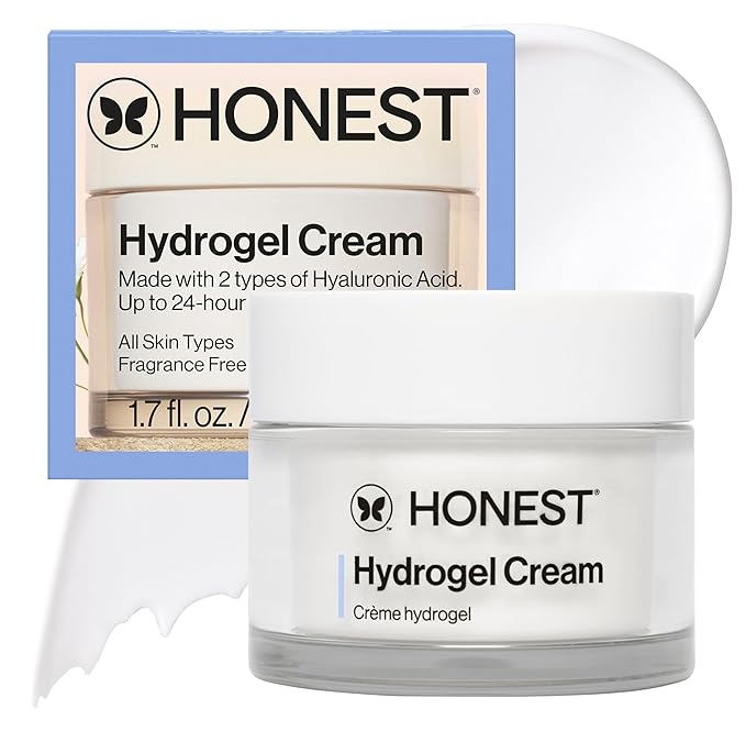 Honest Beauty Hydrogel Cream with Hyaluronic Acid | Lightweight, Moisturizing Water Cream | Gentle for Sensitive Skin, Fragrance Free, Vegan | 1.7 fl oz-FemmiqueWomen