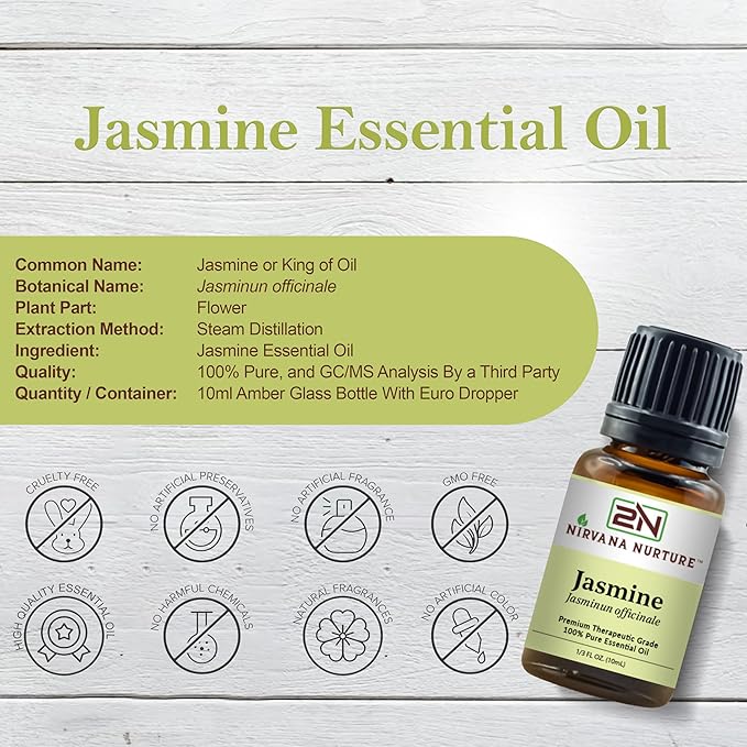 Jasmine Essential Oil 100% Pure Premium Therapeutic Grade, Undiluted - Aromatherapy Diffuser for Calm and Relaxation, Skin Care, Hair Care-FemmiqueWomen