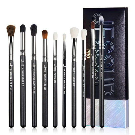 Jessup Eyeshadow Brush Set Professional Eye Blending Brushes for Lid Small Fluffy Soft Eye Brushes 10pcs, T331-FemmiqueWomen