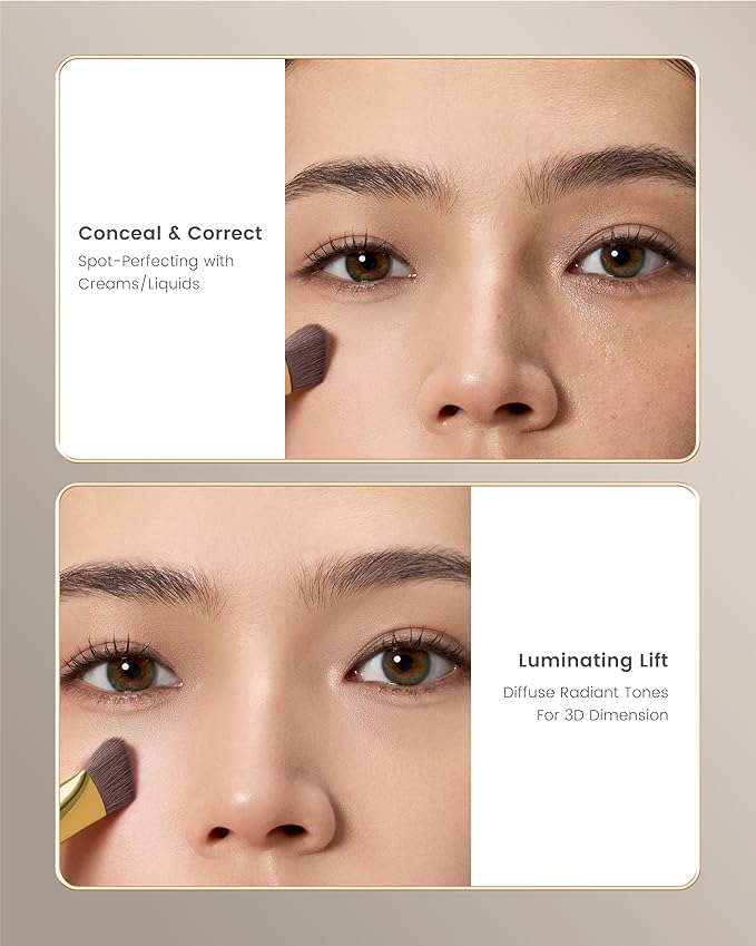 Desert Oak Series Triangular Contour Brush - Angled Synthetic Bristles for Cream/Liquid/Powder, Luxe Bubinga Handle & Brass Ferrule (CM 178)-FemmiqueWomen