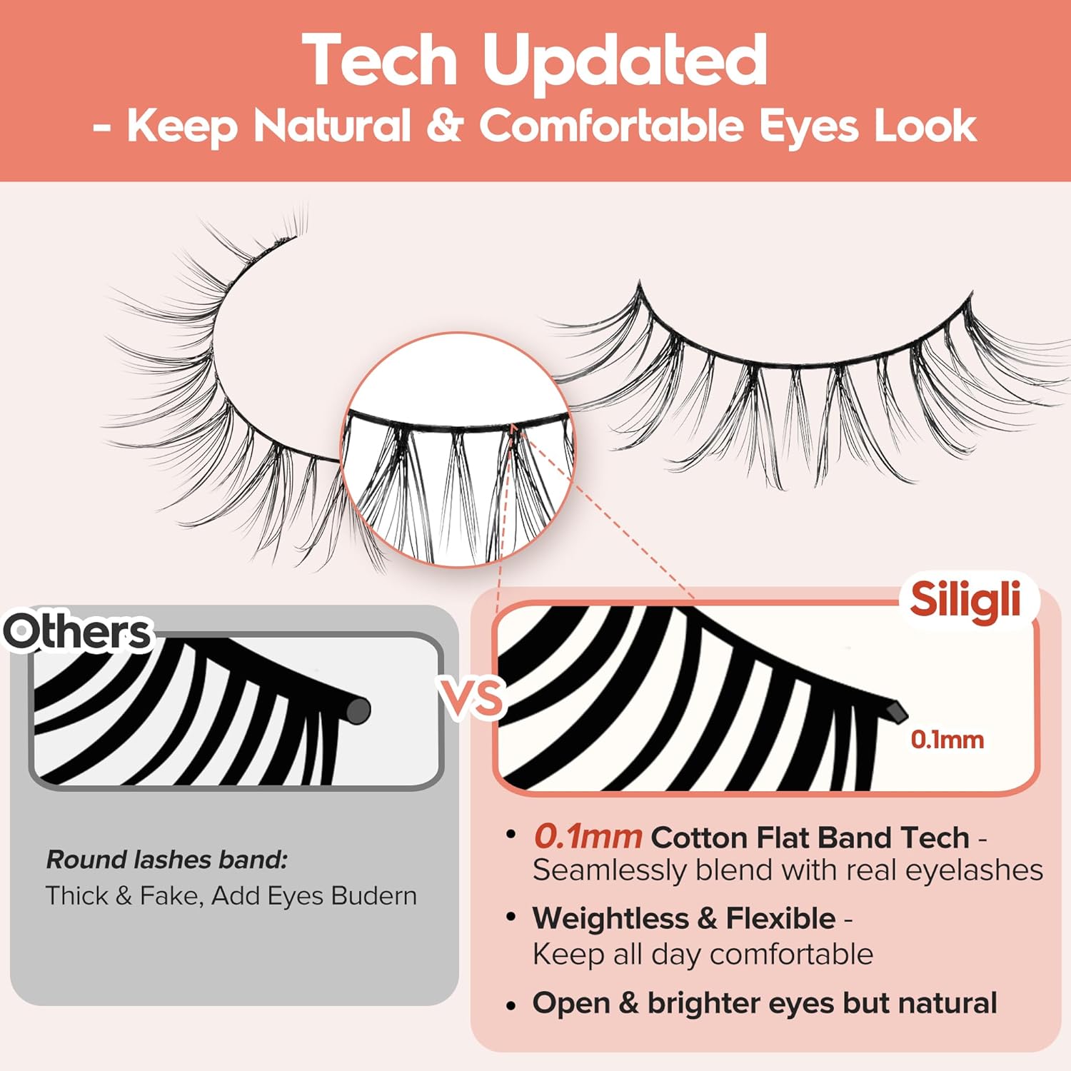 False Eyelashes Natural Lashes Wispy 10mm Short Eyelashes Natural Anime Lashes Thin Band Strip Eyelashes Curly False Eye Lashes Pack 7 Pair Siligli Lashes That Looks Like Extensions-FemmiqueWomen