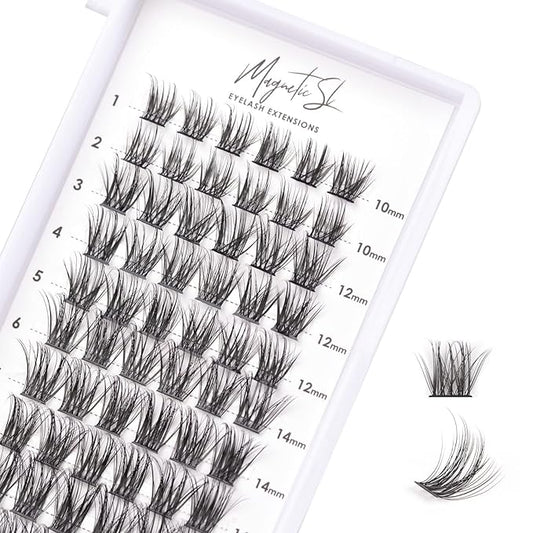 Cluster Lashes 72 Individual Lashes Clusters Eyelash Extensions False Eyelashes DIY Lash Extension Kit Reusable False Eyelashes Natural Look Mix 10-16mm C D Curl-DM06-FemmiqueWomen